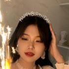 Birthday Rhinestone Lettering Party Headband 1 Pc - Silver - One Size