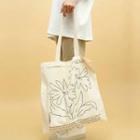 Flower Canvas Tote Bag Off White - One Size