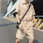 Cargo Short-sleeve Jumpsuit