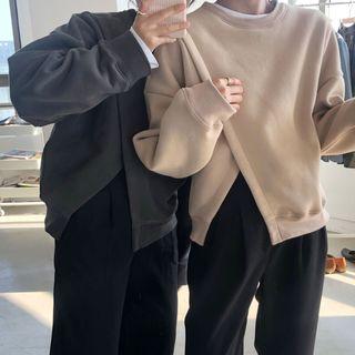 Slit Round-neck Pullover