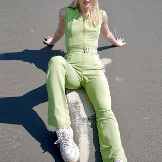 Sleeveless Collared Belted Straight Leg Jumpsuit