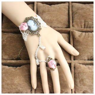 Rose Lace Ring Bracelet