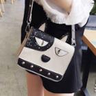 Dog Applique Faux Leather Crossbody Bag White - One Size