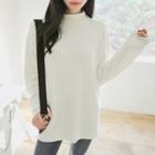 High-neck Plain T-shirt