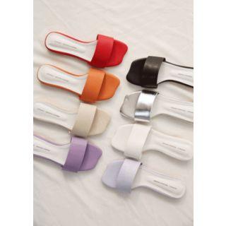 Pleather Slide Sandals In 8 Colors