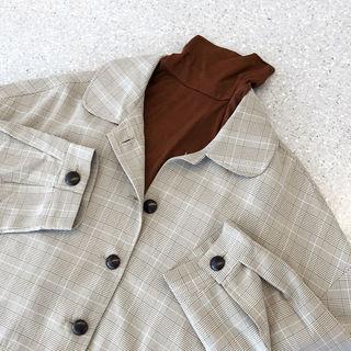 Loose-fit Plaid Cropped Jacket