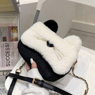 Two-tone Fluffy Crossbody Bag