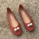 Faux Pearl-accent Flats