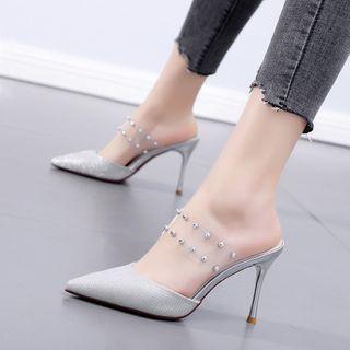 Pointed Studded Stiletto Mules