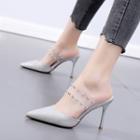 Pointed Studded Stiletto Mules