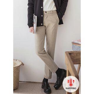 Band-waist Napped Dress Pants