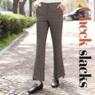 Boot-cut Glen Plaid Dress Pants