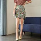 Tall Size Floral Print Embroidered Skirt