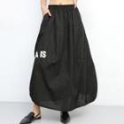 Letter Midi Skirt Black - One Size