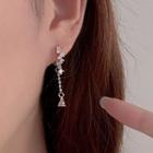 Rhinestone 925 Sterling Silver Drop Earring 1 Pair - Silver - One Size
