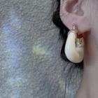 Acrylic Hoop Earring 1 Pair - Off-white & Gold - One Size