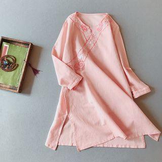 Long-sleeve Traditional Chinese Top / Wide-leg Pants