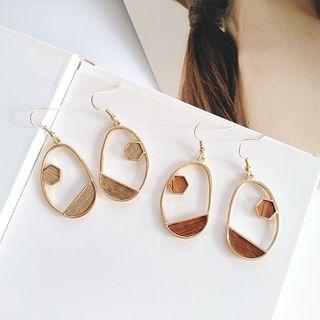 Wooden Irregular Alloy Dangle Earring