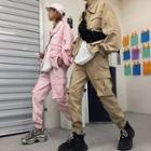 Couple Hooded Jacket / Side-pocket Gather-cuff Cargo Pants