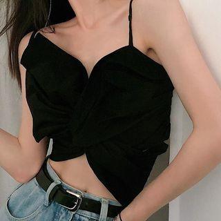 Asymmetrical Wrap Cropped Camisole Top