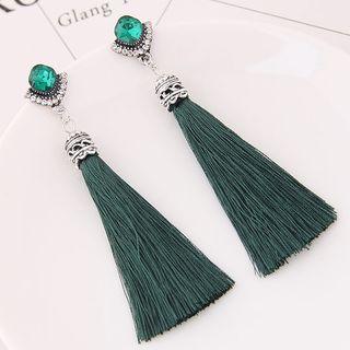 Gemstone Tasseled Drop Earring