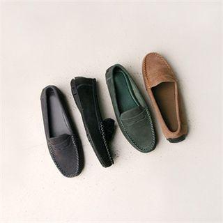 Stitched Cowhide Penny Loafers