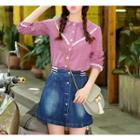 Lace Trim Check Shirt