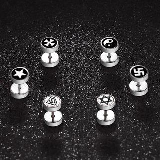 Stainless Steel Embossed Through & Through Earring