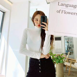Plain Turtle-neck T-shirt In 10 Colors