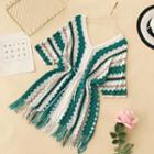Short-sleeve V-neck Chevron Knit Dress