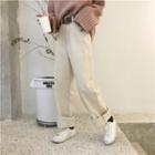 Plain High-waist Loose-fit Wide-leg Jeans