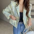 Colored Tweed Short Blazer