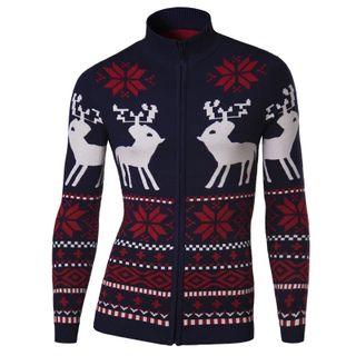 Nordic Print Zip Cardigan