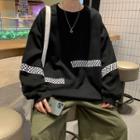Checkerboard Pattern Panel Sweatshirt