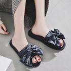 Ribbon Letter Embroidered Slippers