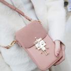 Robot Buckled Faux Leather Crossbody Pouch
