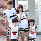 Family Short-sleeve Cartoon Print T-shirt