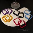 Flocking Square Alloy Earring