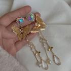 Butterfly Fringed Earring 1 Pair - Gold - One Size