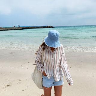 Long-sleeve Stripe Shirt Ivory - One Size