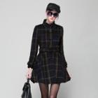 Plaid Coatdress With Belt