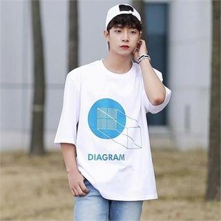 Diagram Print Over-fit T-shirt