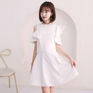 Cold-shoulder Mini A-line Prom Dress