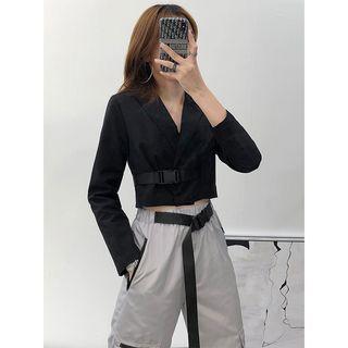 Buckled-accent Cropped Light Jacket