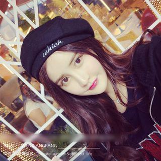Lettering Embroidered Beret