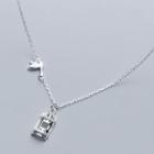 925 Sterling Silver Bird & Cage Pendant Necklace S925 Sterling Silver - Necklace - One Size