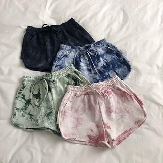 Tie-dye Print Wide Leg Sweatshorts