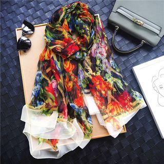 Printed Scarf Black - One Size