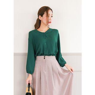 Round-neck Long-sleeve Blouse