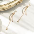 Rhinestone Chain Drop Earring 1 Pair - Era041-02 - Gold - One Size